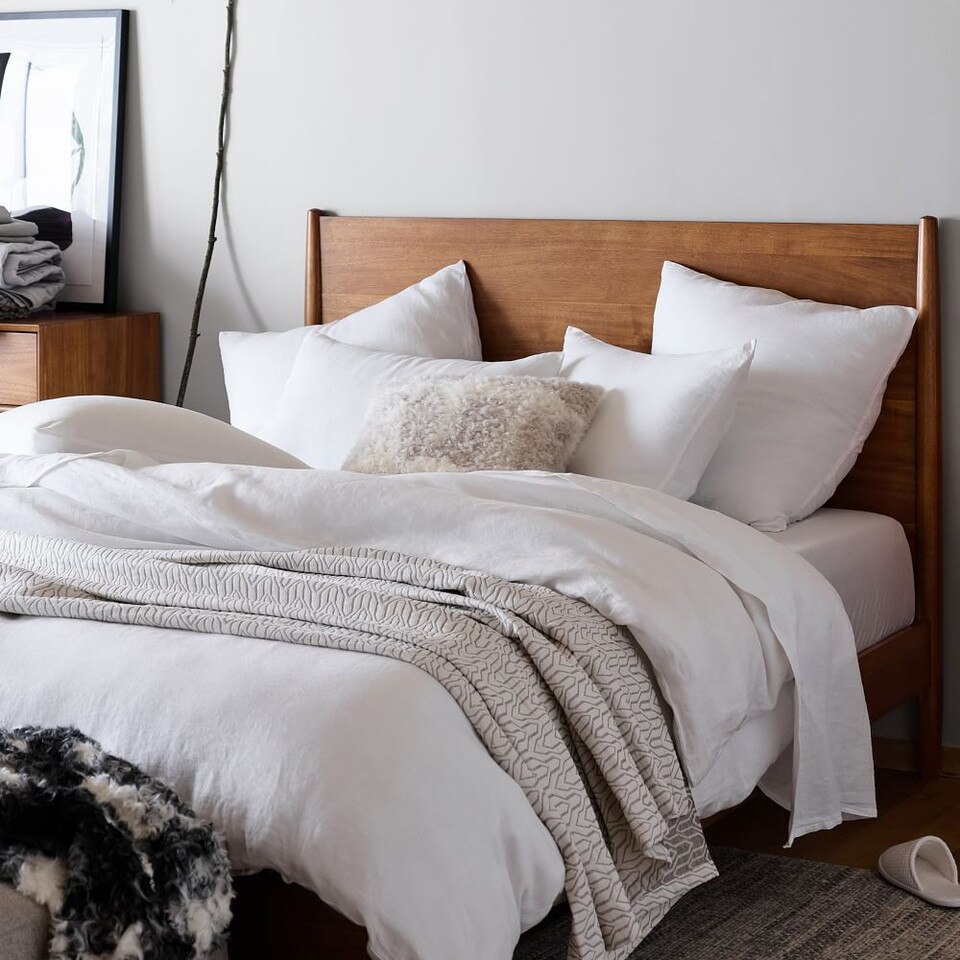 Belgian Flax Linen Duvet Cover & Pillowcases White